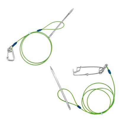 Fishing Fish Stringer Fish Needle Hook Stringer with Coated Stainless Steel Cable for Saltwater Freshwater - color: Carabiner Buckle, size: 1M