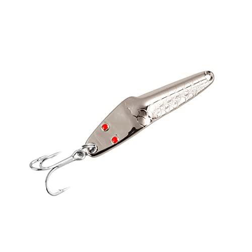 Al's Goldfish Lure Co. Lil' 49er Ice Jig - IFN50 Ice Fishing Jig with Treble Hook Off the Nose. Jigging Lure for Crappie, Perch, Panfish, Trout and Bass - 1/4 oz. 1-3/4" - color: Nickel