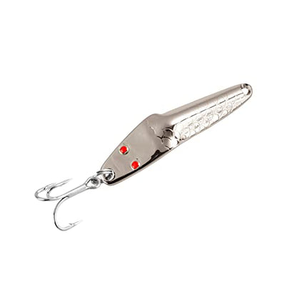 Al's Goldfish Lure Co. Lil' 49er Ice Jig - IFN50 Ice Fishing Jig with Treble Hook Off the Nose. Jigging Lure for Crappie, Perch, Panfish, Trout and Bass - 1/4 oz. 1-3/4" - color: Nickel