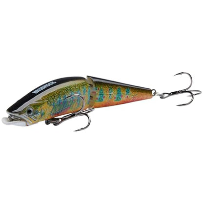 BASSROCK Minnow Swimbait Bass Trout Fishing Lure with Movable Lip Hard Bait 3.5” 1/2oz - color: Lake Char
