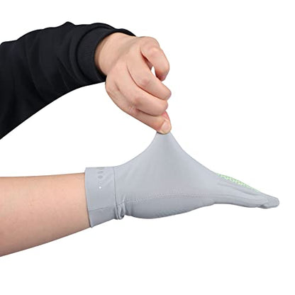 Mens Women Driving Gloves Summer UV Sun Protection Gloves Non-Slip Touchscreen Ice-Silk Sunblock Gloves for Cycling Riding - color: Standard Light Grey