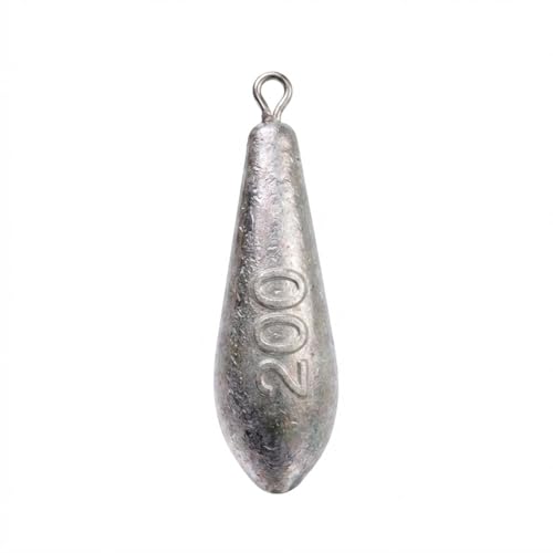 Teardrop Drop Shot Sinkers – Lead Fishing Weights & Sinkers for Bass, Catfish & Surf Fishing – Freshwater & Saltwater – 10 Sizes 1/2oz to 7oz, More Per Pack - style: 200g/7oz – 5pcs