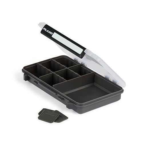Plano StowAway 3600 50/50 Split Stow Tackle Box with Corrosion-Preventive Rustricor, Single Latch Design, Transparent DuraView Lid, Stackable Storage for Fishing Bait, Lures and Gear - size: 3600 50/50 Split, style: New Model