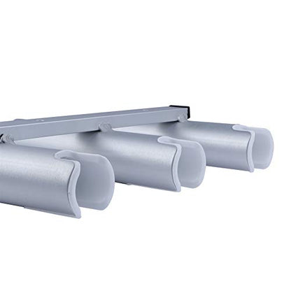 Aluminium Wall-Mounted Fishing Rod Holder for Boat, Garage & Marine - Holds Rods & Poles - color: Large Silver 3 Tubes
