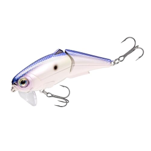 Strike King (HCWS2-741) Wake Shad Fishing Lure, Single Jointed Swimming Topwater Wakebait, 1-Ounce, Size 2 Treble Hooks, Hornet Blue