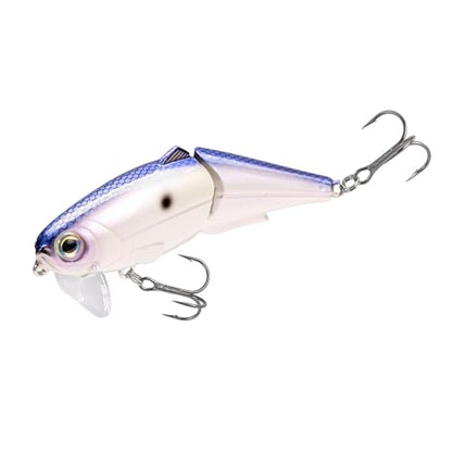 Strike King (HCWS2-741) Wake Shad Fishing Lure, Single Jointed Swimming Topwater Wakebait, 1-Ounce, Size 2 Treble Hooks, Hornet Blue