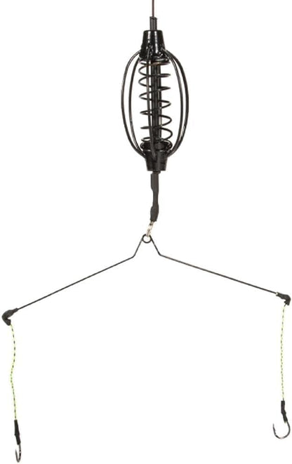 Carp Fishing Feeder Baits Cage, Spring Fish Feeder with Holder, Inline Methods Fishings Tackle Baits Hook Rigs Set Sinkers Cage Feeder Tackle Fishing Sinkers Weights