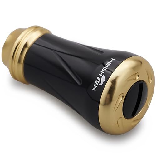 HEIGHTEN 19mm Fishing Reel Handle Knob for Shimano Daiwa Baitcasting Spinning Reel Stradic Vanford Sahara FI Tranx SLX Ballistic Exceler Tatula - color: 19mm - Black & Gold