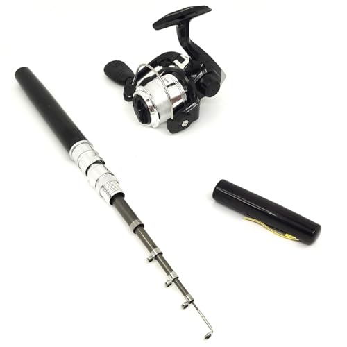 Pocket Mini 38inches Telescopic Pen Fishing Rod and Reel Combo, Portable Fishing Pole with Line Lure Hook for River Lake Reservoirs Ice Etc - color: Fishing Rod and Reel Combos
