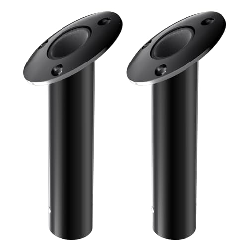 Fishing Rod Holder 2 Pack, 316 Stainless Steel 15/30/90 Degree Rod Holders for Fishing Boat, Flush Mount with Cap, Heavy Duty