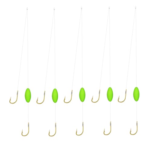 AMHDV Small Pre Tied Fishing Hooks, Double Hook with Line Reverse Bottom Floats - size: 10# (3.3-6.6lb)
