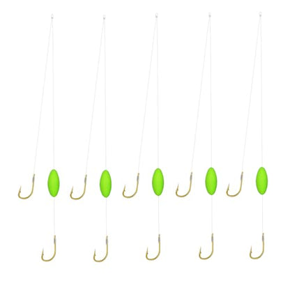 AMHDV Small Pre Tied Fishing Hooks, Double Hook with Line Reverse Bottom Floats - size: 10# (3.3-6.6lb)