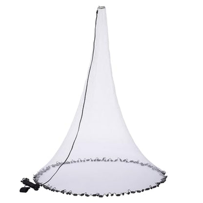 BASSDASH American Saltwater Fishing Cast Net 3/8 1/4-Inch Mesh 4ft 6ft 8ft Radius, 1-Pound Per Foot, for Bait Fish with Utility Bucket Casting - size: 8 Ft, style: 1/4 Mesh