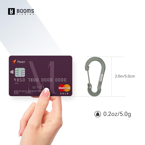 Booms Fishing CC1 Multi-Use Carabiner Clip, 6 Pack Small Caribeener Clips, Mini Keychain Caribeaner Clip 2 inch, Aluminum D Ring Carabiners, Multi-Colored - color: Gun Metal, 6pcs