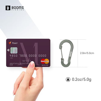 Booms Fishing CC1 Multi-Use Carabiner Clip, 6 Pack Small Caribeener Clips, Mini Keychain Caribeaner Clip 2 inch, Aluminum D Ring Carabiners, Multi-Colored - color: Gun Metal, 6pcs