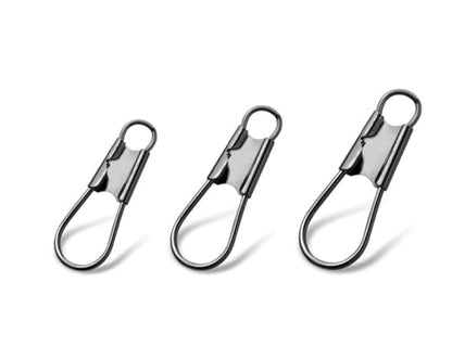 150pcs 3 Sizes Fishing Interlock Snaps Stainless Steel Safety Snap Fishing Clip Saltwater Freshwater Quick Change Fast Clip Connector Angler Gift