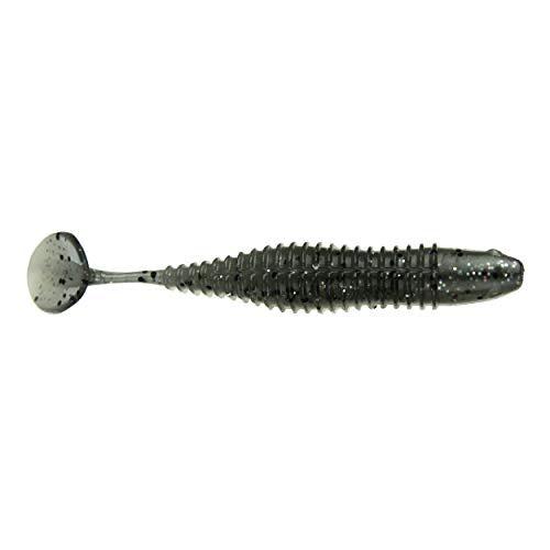 10-Pack Swimmer Fishing Bait, 3.5" Soft Plastic Paddle Tail Swimbait, Freshwater, Ice, or Saltwater Fishing Lures, Bass, Crappie, Walleye, or Trout Lures - color: Smoke/Pearl