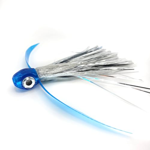 Saltwater Big Game Fishing Lure, for Offshore trolling (FlyBoy) - color: Holographic Silver Fish Double Flash