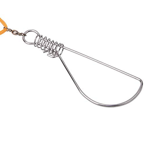Fishing Stringer, 5m Steel Cable Stainless Steel Heavy Duty Fish Stringer, Trout with 5 Lock Snaps Orange Float Ball for Kayak Hiking Outdoor Fishing