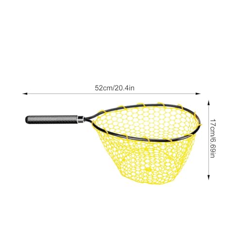 Trout Net Fine Mesh Handle Catch-Release | Fishing Landing Net for Lake River Trout Fishing - size: Carbon handle fishing net