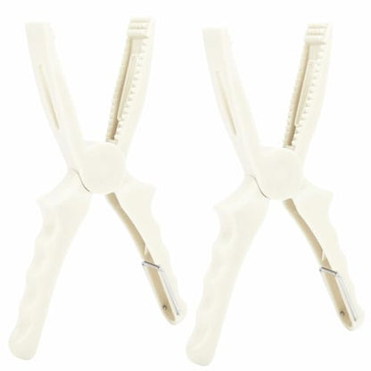 2 Pcs Fishing Pliers 8.1 Inch – ABS Fish Grip Clamp with Ergonomic Handle and Lanyard for Saltwater and Freshwater Fishing, Lightweight Portable Tackle Tool - color: White
