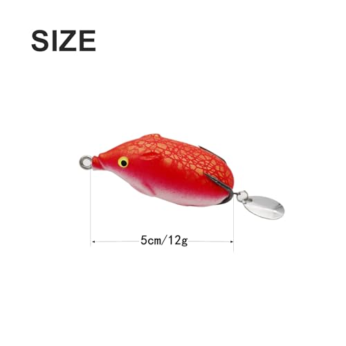 Topwater Fishing Lure Bass Fishing Frog Fishing Hollow Body Frog Bass Pike Snakehead Lure Bait - color: 5cm/12g