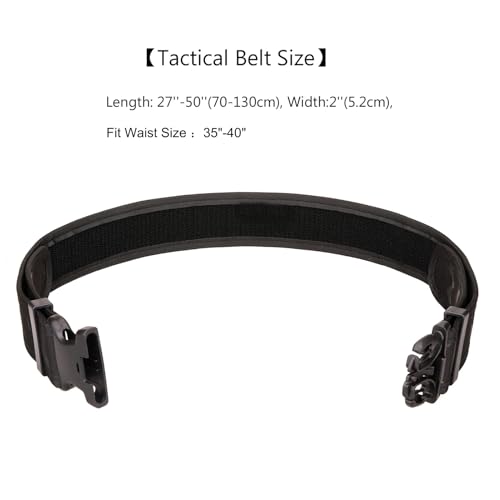 LAKE OF FIRE Nylon Mens Tactical Belt,2" Heavy-Duty Work Belt with Adjustable,Quick Release,Wear-Resistant - color: Brown