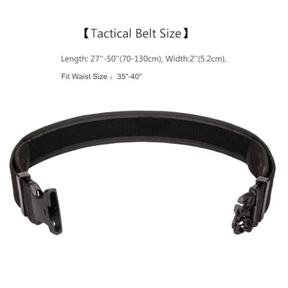 LAKE OF FIRE Nylon Mens Tactical Belt,2" Heavy-Duty Work Belt with Adjustable,Quick Release,Wear-Resistant - color: Brown