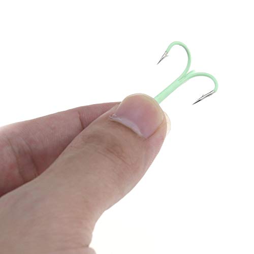Create idea Luminous Treble Hooks,40pcs Treble Hook Fish Triple Assorted Set with Storage Organizer Box Glow in Dark Night Fishing Gear Saltwater