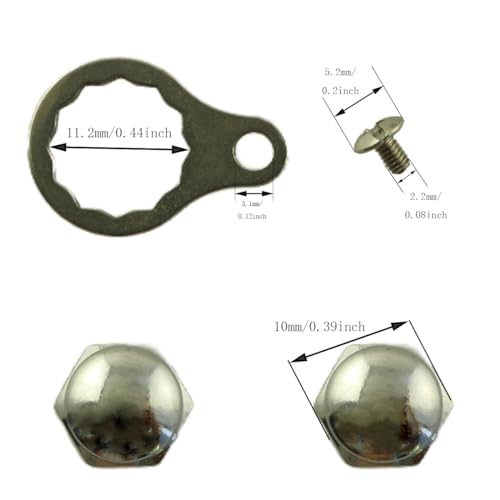 1 Set Fishing Reel Handle Nut M8 Diameter Fishing Reel Left Right Handle Locking Plate Set of Four Waterdrop Reel Drum Rocker Screw Accessories Metal Fishing Rod DIY Parts Gray
