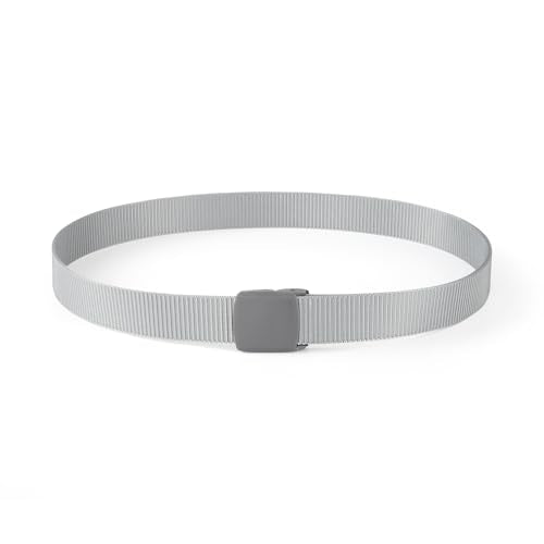 Mile High Life | Nylon Web Belt | Outdoor Military Belt | TSA Safe Buckle Plastic/Metal - color: Gray 510 Buckle