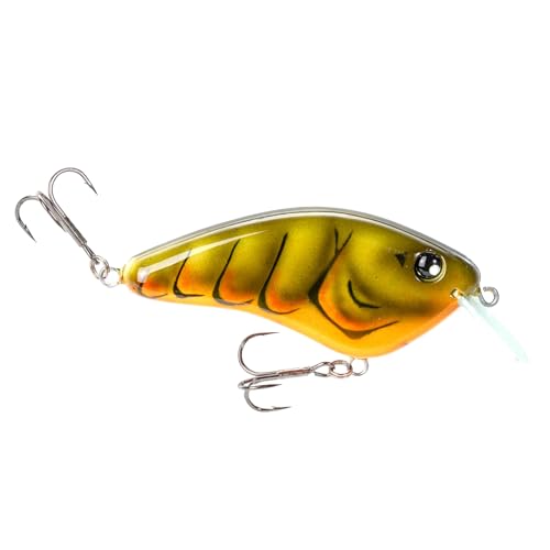 Strike King Hardliner Fishing Lure, Flat Sided Crankbait, Circuit Board Lip, Extra Tight Wobble, Size 4 Treble Hooks - color: Green Gourd