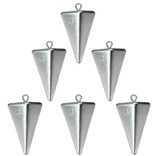 Pyramid Fishing Weights Sinkers Kits Triangle Ocean Saltwater Surf Fishing Gear Tackle Bullet Fishing Weights Sinker 2oz 3oz 4oz - color: 4Oz-6pcs