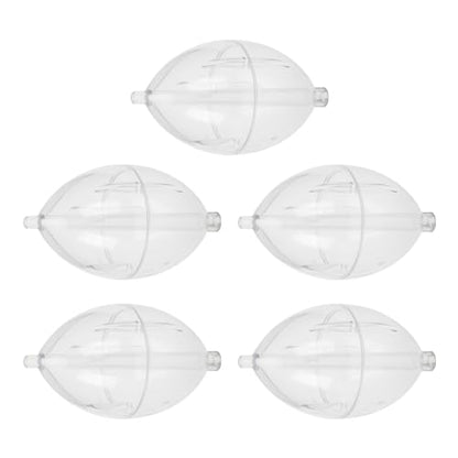5 Pack Clear Water Filled Fishing Bobbers, Abs Oval Through Hole Design, 2.91 Inch × 1.57 Inch, for Freshwater Saltwater Carp Fishing