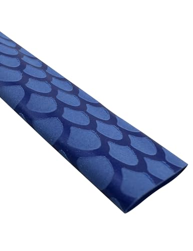 Accering Fishscale Pattern Shrink Wrap Fishing Rod Grip Waterproof for Electrician Tool Handle (φ30mm, L3.3ft, Blue) - color: Blue, size: φ30mm, L3.3ft