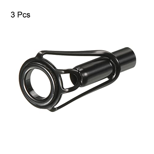 PATIKIL Tube Dia Fishing Rod Tips Repair Kit, Stainless Steel Black Guide Ring for Fishing - size: 4.6mm