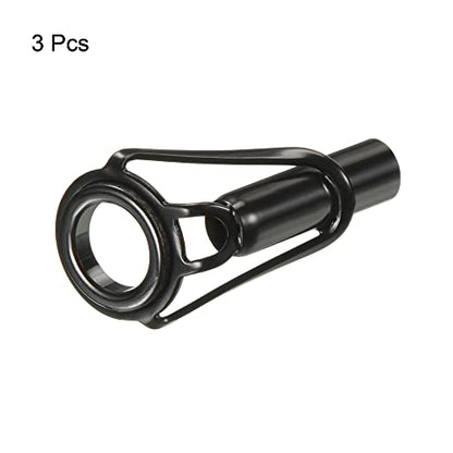 PATIKIL Tube Dia Fishing Rod Tips Repair Kit, Stainless Steel Black Guide Ring for Fishing - size: 4.6mm