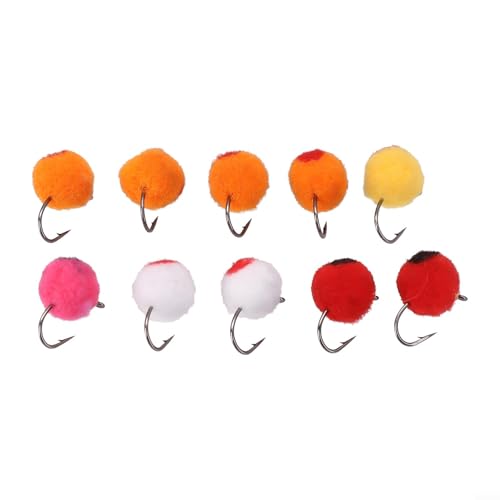 Steelhead Egg Fly, Brass Bead Head Wet Flies for Trout, Fast Sinking Artificial Lure with Synthetic Fiber, Hand-Tied Fishing Bait for Spring Summer Autumn(10 boxes of colors)