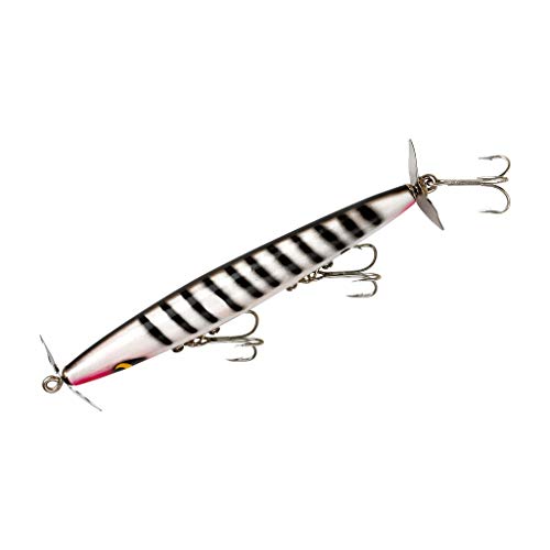 Smithwick Lures Devil's Horse Propeller Topwater Fishing Lure - Mimics Fleeing Shad - color: White/Black Stripes, size: 4.5-Inch, 3/8-Ounce