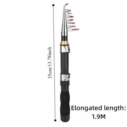 Telescopic Fishing Rod Mini Sea and Ice Fishing Pole Universal Portable Short Pole Ice Fishing Rod Tools for Saltwater Freshwater - size: 1.9m