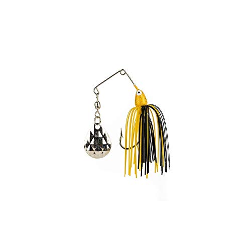Strike King Mini-King Spinnerbait Fishing Lure, 1/8 oz, Durable Diamond Dust Head - color: Yellow Head/Black Yellow Skirt