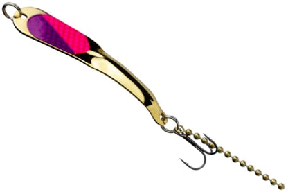 IRON DECOY Steely Fishing Lure Spoon, Casting, Trolling, Jigging, Ice, Lake, River, Stream, Freshwater, Trout, Bass, Walleye, Salmon, Crappie, Pike - color: Gold Hot Pink Purple, size: 1/2 OZ