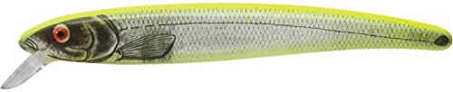 Bomber Lures Long A Slender Minnow Jerbait Fishing Lure - color: Silver Flash Chartreuse, style: Magnum Long a Slender Minnow Jerbait Fishing Lure