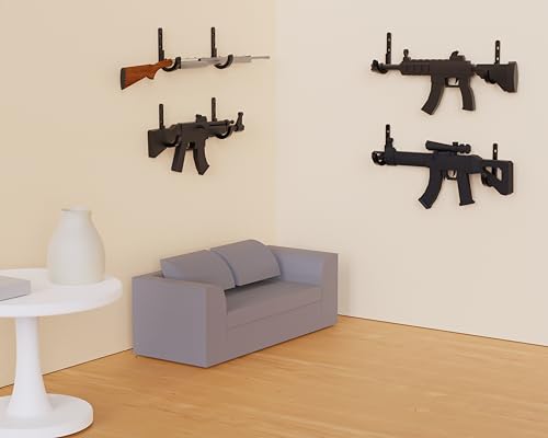 Metal Gun Rack Storage Rifles Shotgun Hooks Wall Mount Hangers for Any Rifles Shotguns Archery Bow with Soft Padding and Heavy Duty Steel… - color: 6Pack Black