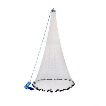 Fishing Net - Nylon Cast Nets for Fishing with Zinc Sinkers, Heavy Duty Casting Net for Saltwater & Freshwater for Bait, Strong Mesh Easy Throw Fish Net for Fishing - size: 4.8M NET DIAMETER/8FT NET HEIGHT