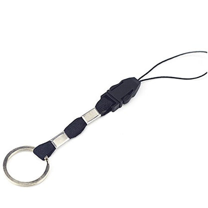 YOUOWO 10Pcs Nylon Finger Short Lanyards With Circular Ring Detachable | Lightweight,Quick Release,for Keys,Phone etc - color: 10 Pack-black