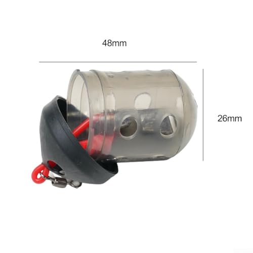 Cap Swim Feeder for Maggots and Groundbait Plastic Fishing Terminal Tackle with Auto-Close Lid for River Match Angling Black 30g(1pc) - size: 1pc