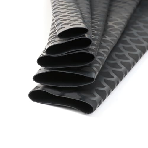 Fishing Rod Handle Wrap(Dia: 45/64", 18mm), Fish Scale Pattern Heat Shrink Wrap Grip Tape, Non-Slip, Insulated Abrasion Sleeve Shrink Tube for Fishing Rod Grip, Rod Shrink Tube, 39" (Black) - color: Black, size: Diamter:18mm"(45/64 inch)