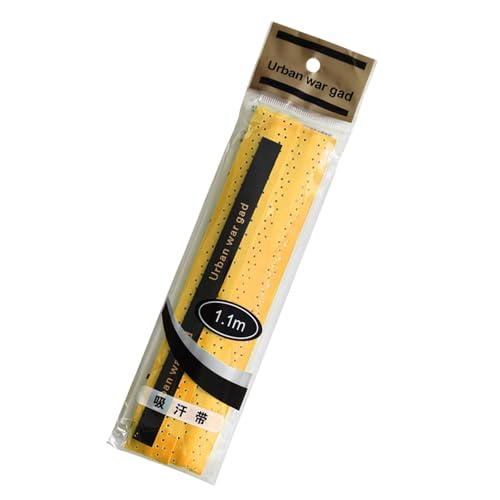 Grip Tape Tennis Racket Antislip Absorb Sweat Band Outdoor Fishing Rod Winding Strap Sport Badminton Squash Tape PU Absorbent Tennis Racket Badminton Grip - color: Yellow