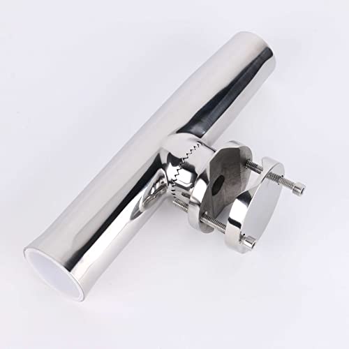 2PCS Stainless Tournament Style Clamp on Fishing Rod Holder for Rails 1-1/4" to 2"